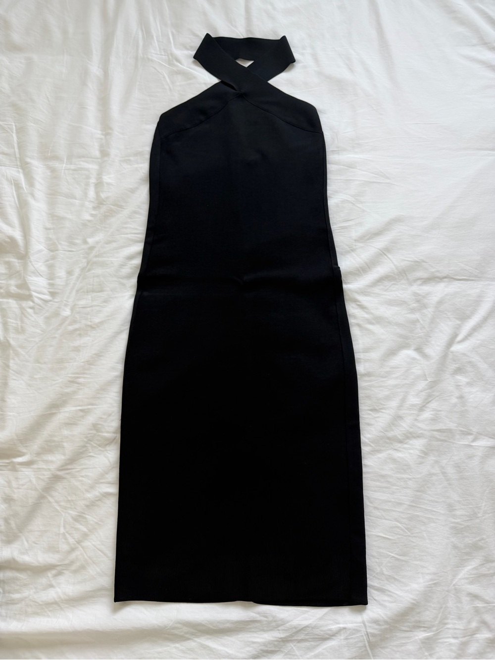 Alexander Wang Black Cross-Neck Midi Dress